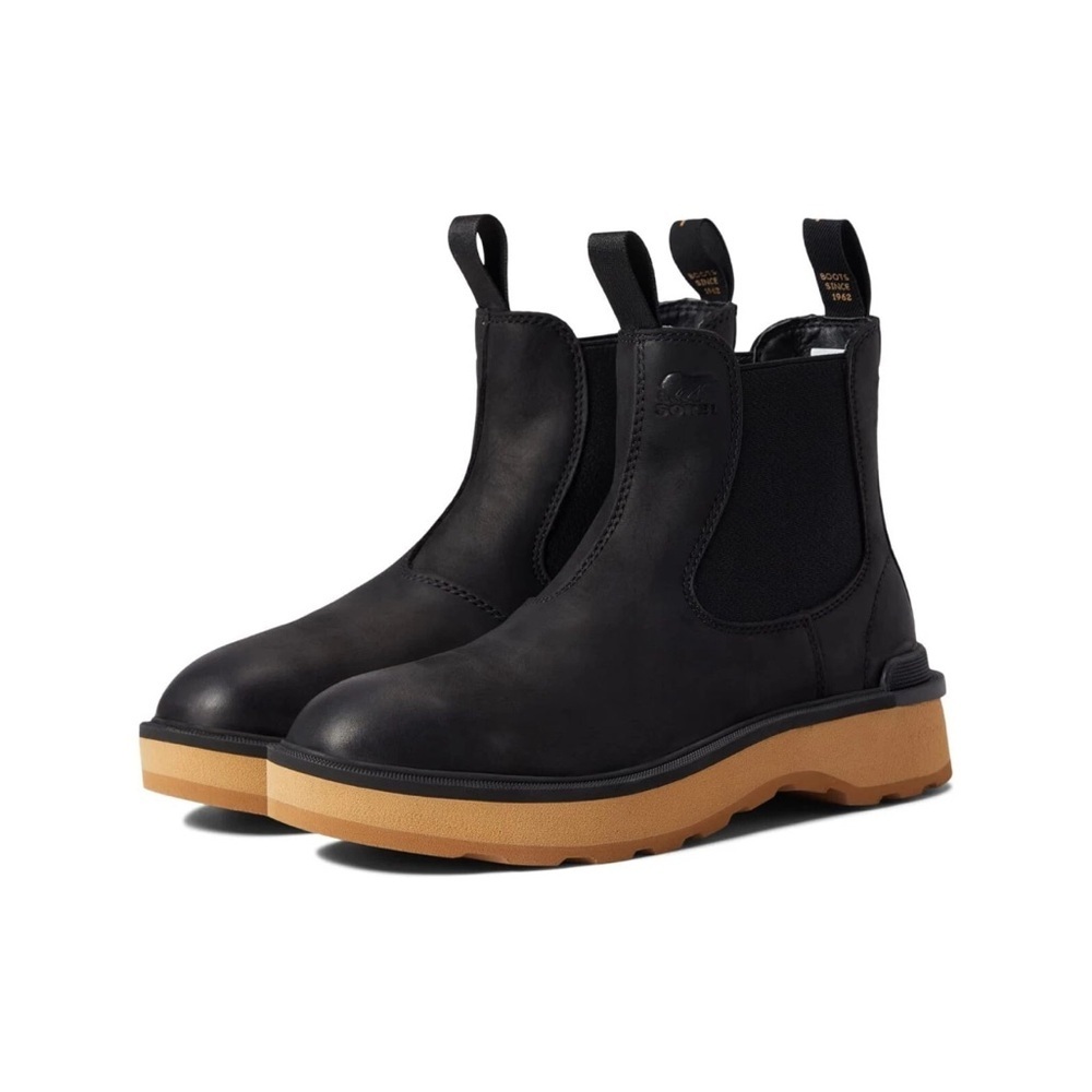 Sorel Hi-Line Chelsea Boots Waterproof Leather Booties Women’s Sz 8.5 Elk Black